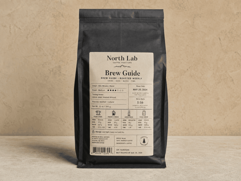 Bag Back Label coffee bag label example