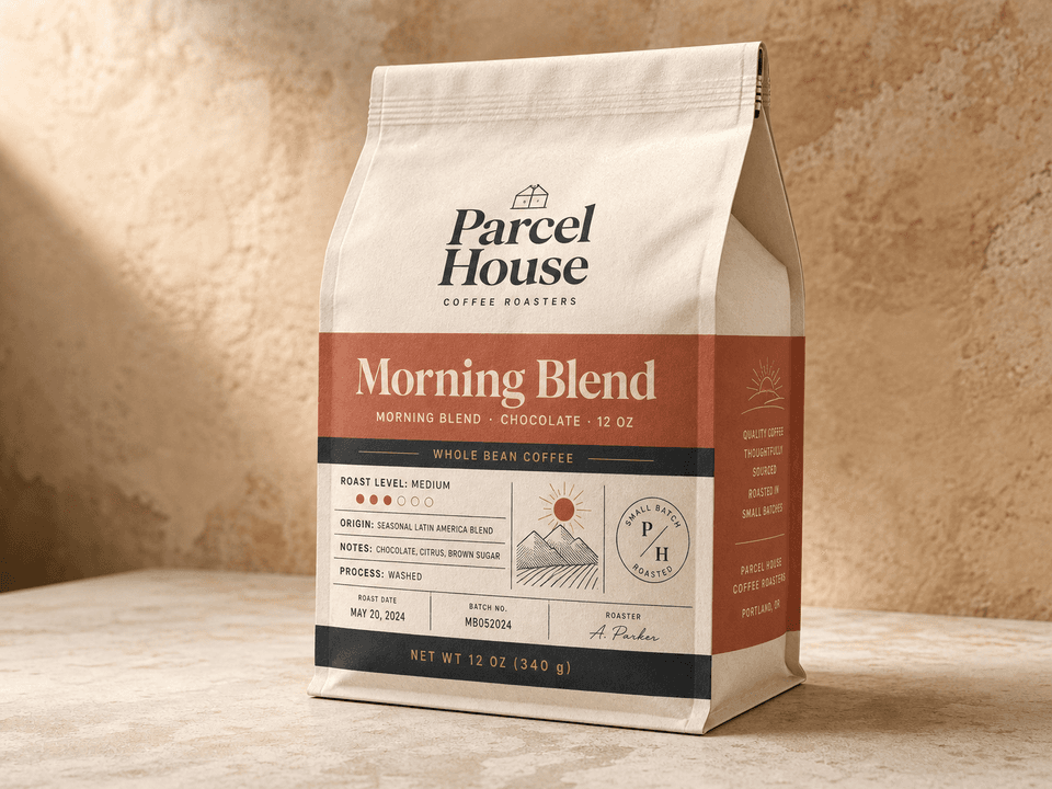 Partial Wrap Label coffee bag label example