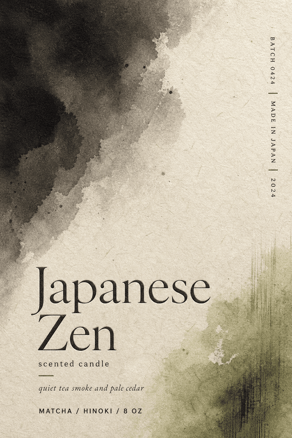 Japanese Zen candles label template