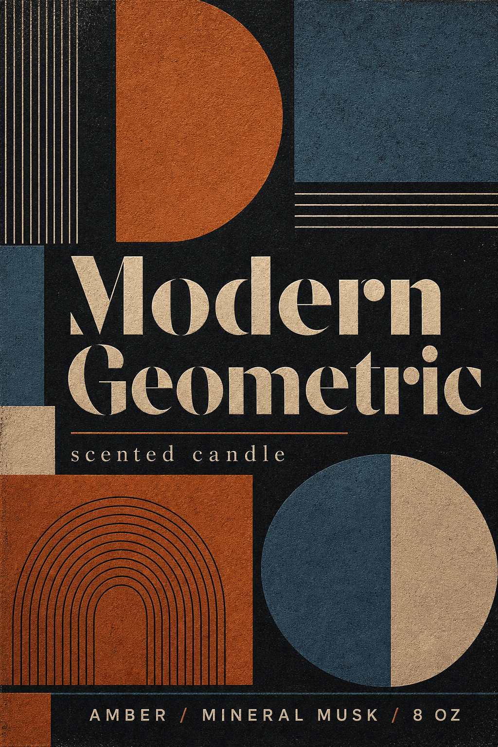 Modern Geometric candles label template