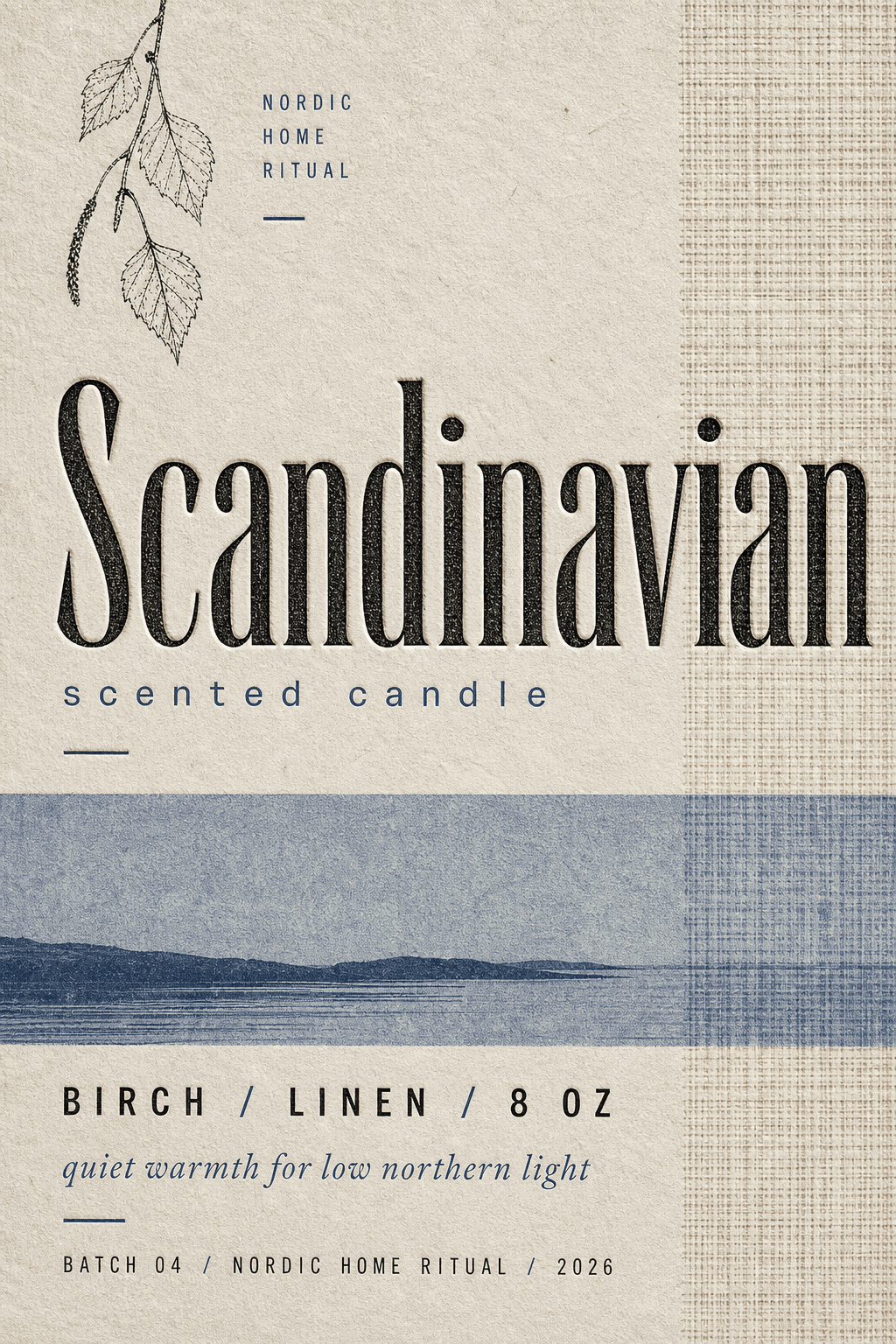 Scandinavian candles label template