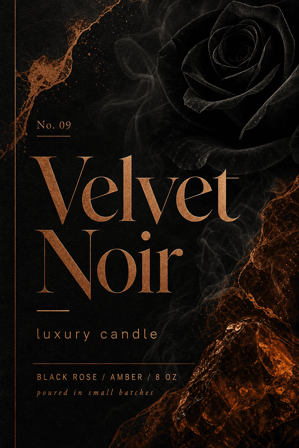 Velvet Noir candles label template