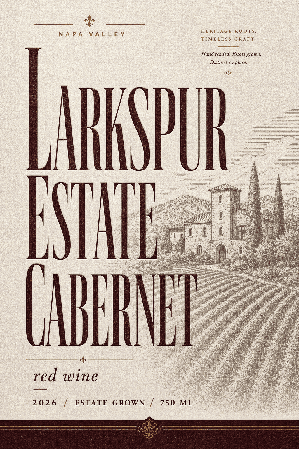 Estate Cabernet product label template